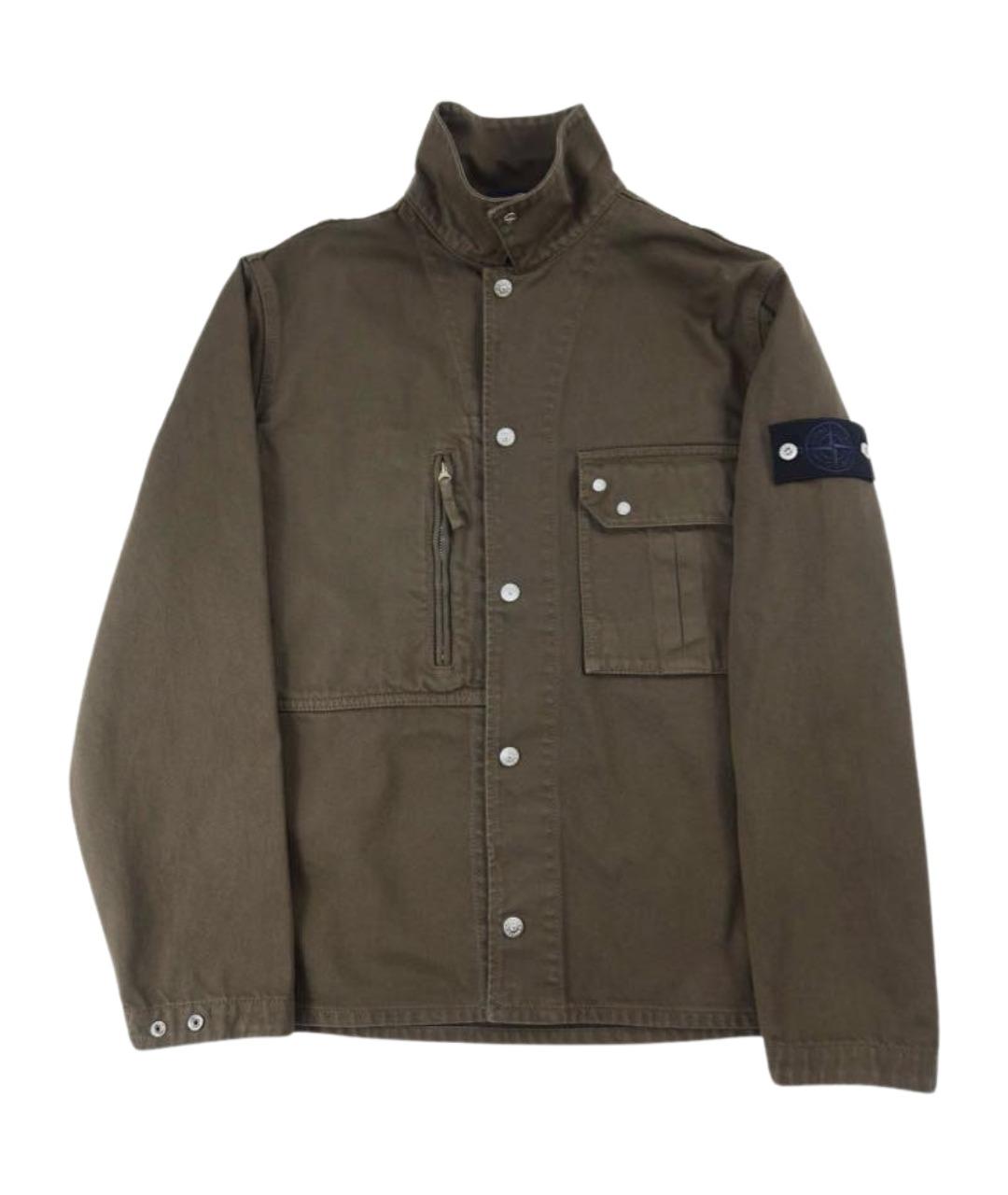 STONE ISLAND Хаки хлопковая кэжуал рубашка, фото 1
