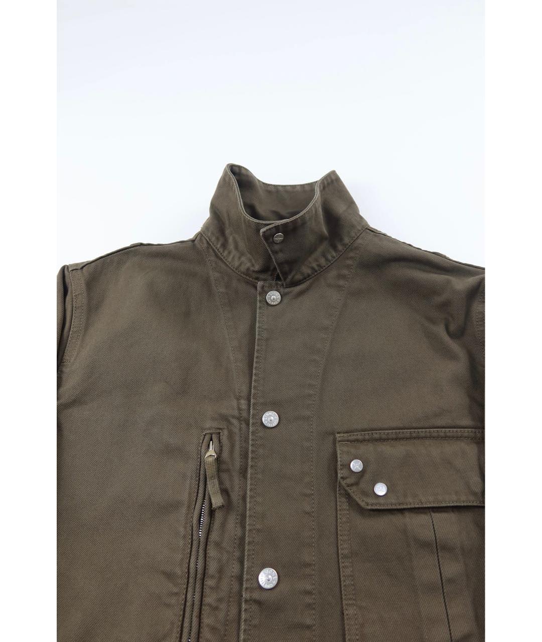 STONE ISLAND Хаки хлопковая кэжуал рубашка, фото 4