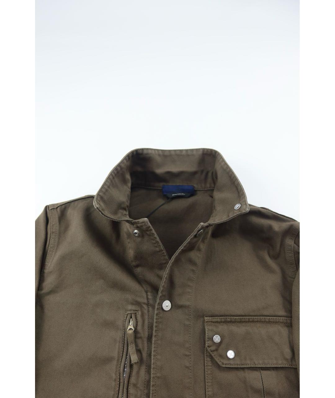 STONE ISLAND Хаки хлопковая кэжуал рубашка, фото 6