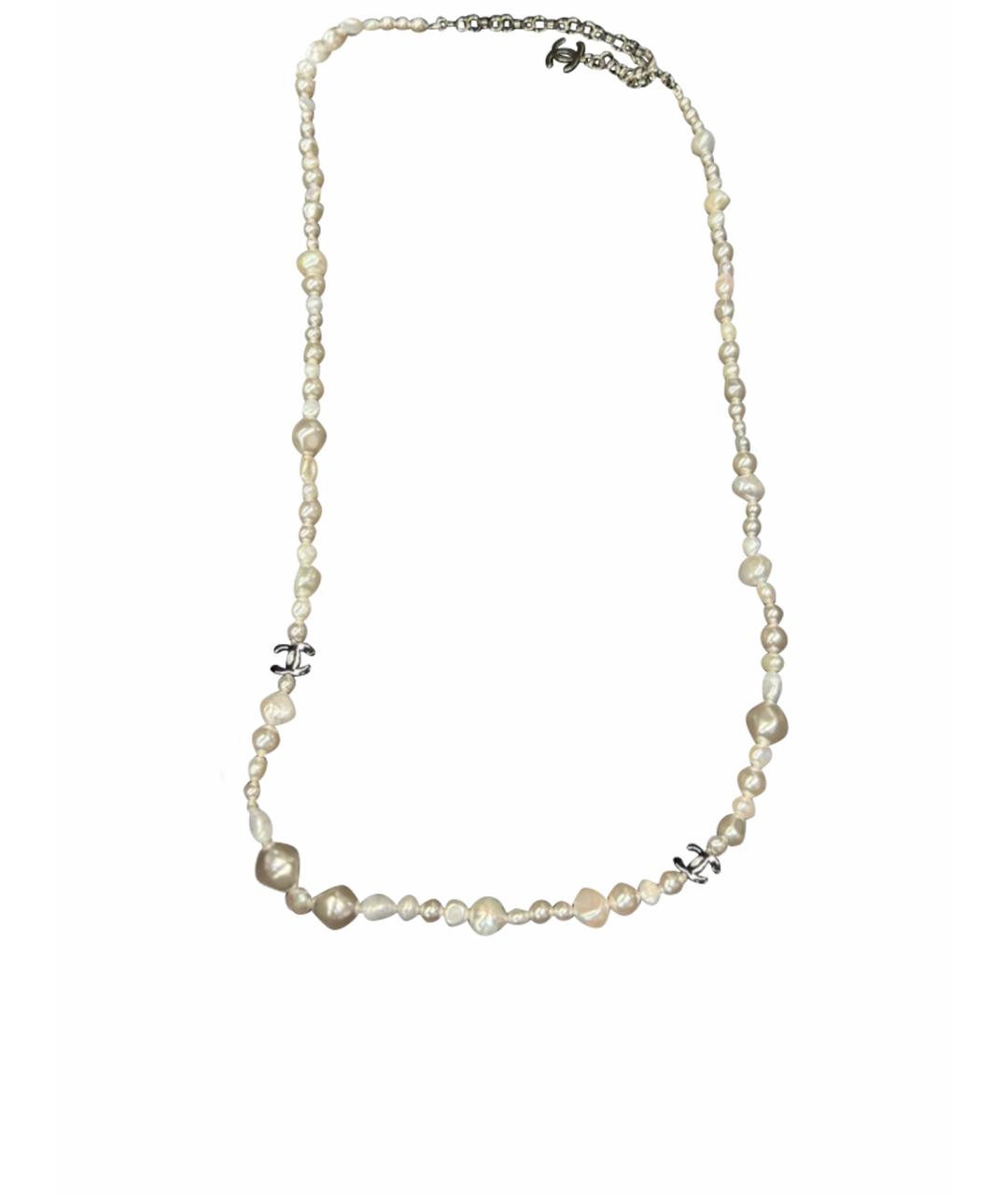 CHANEL Белое жемчужное колье, фото 1
