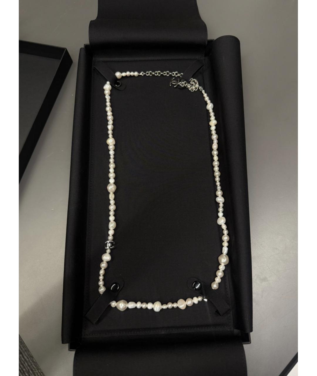 CHANEL Белое жемчужное колье, фото 2