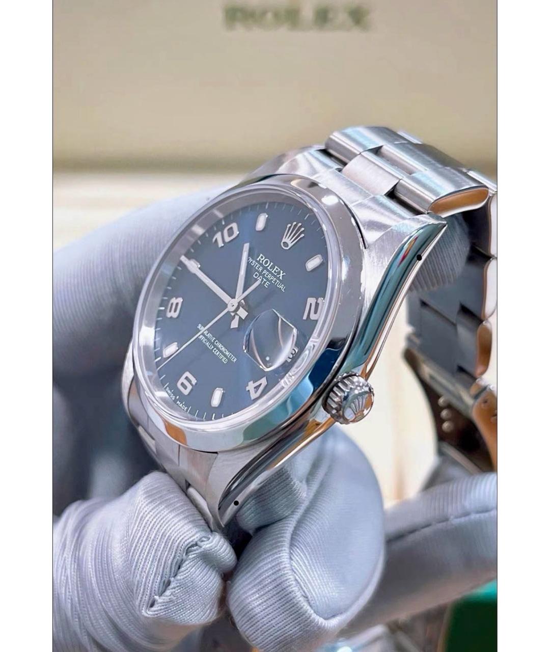 ROLEX Темно-синие металлические часы, фото 5