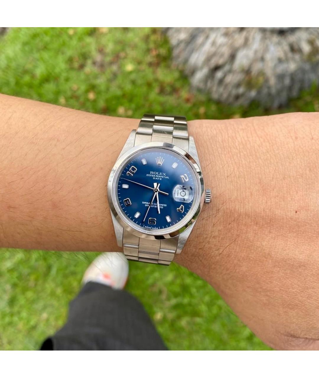 ROLEX Темно-синие металлические часы, фото 3