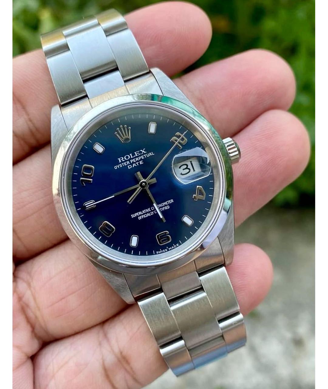 ROLEX Темно-синие металлические часы, фото 2
