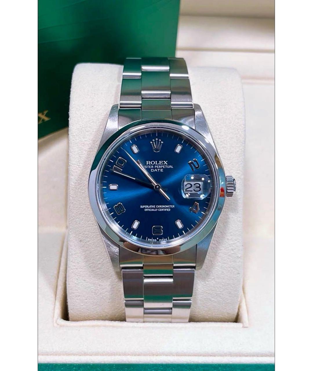 ROLEX Темно-синие металлические часы, фото 7