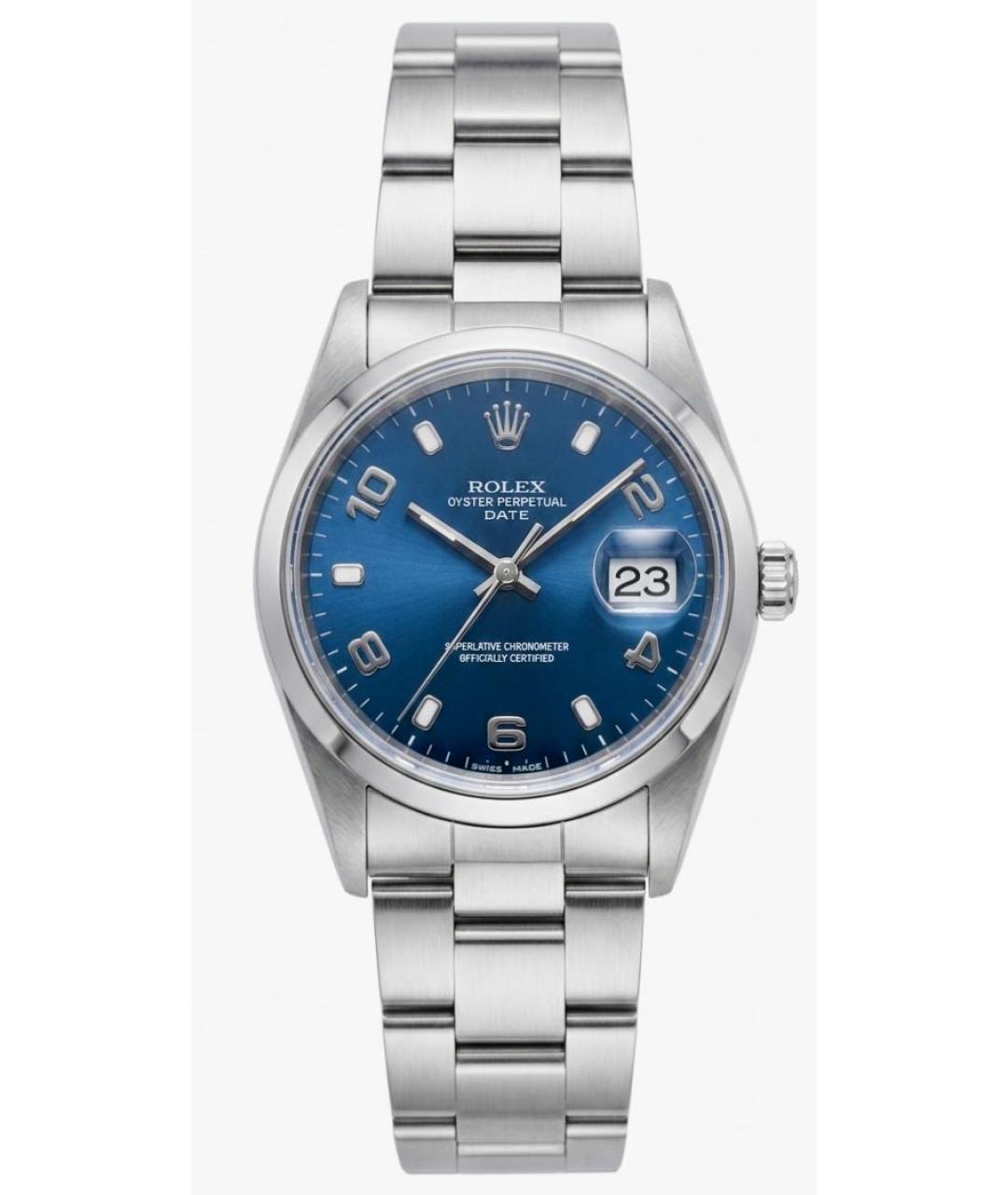ROLEX Темно-синие металлические часы, фото 9