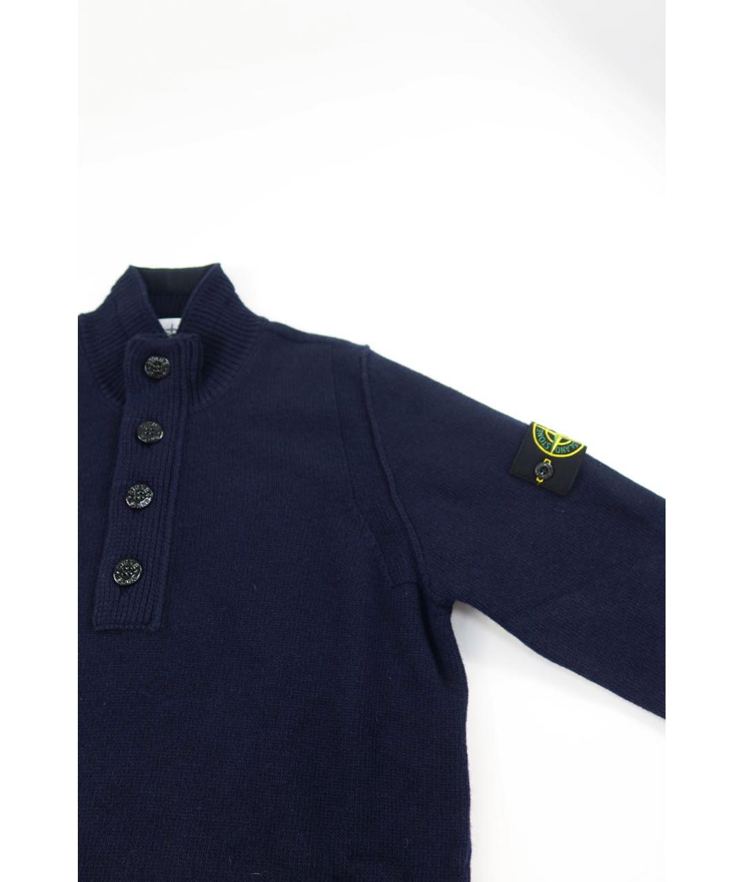 STONE ISLAND Темно-синий шерстяной джемпер / свитер, фото 3