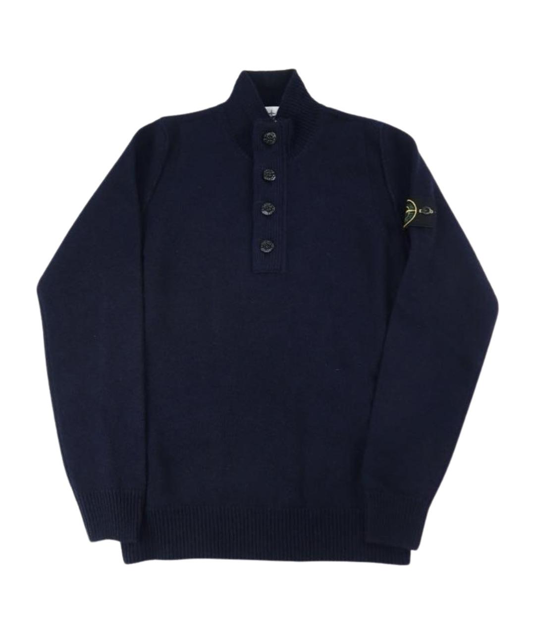 STONE ISLAND Темно-синий шерстяной джемпер / свитер, фото 1