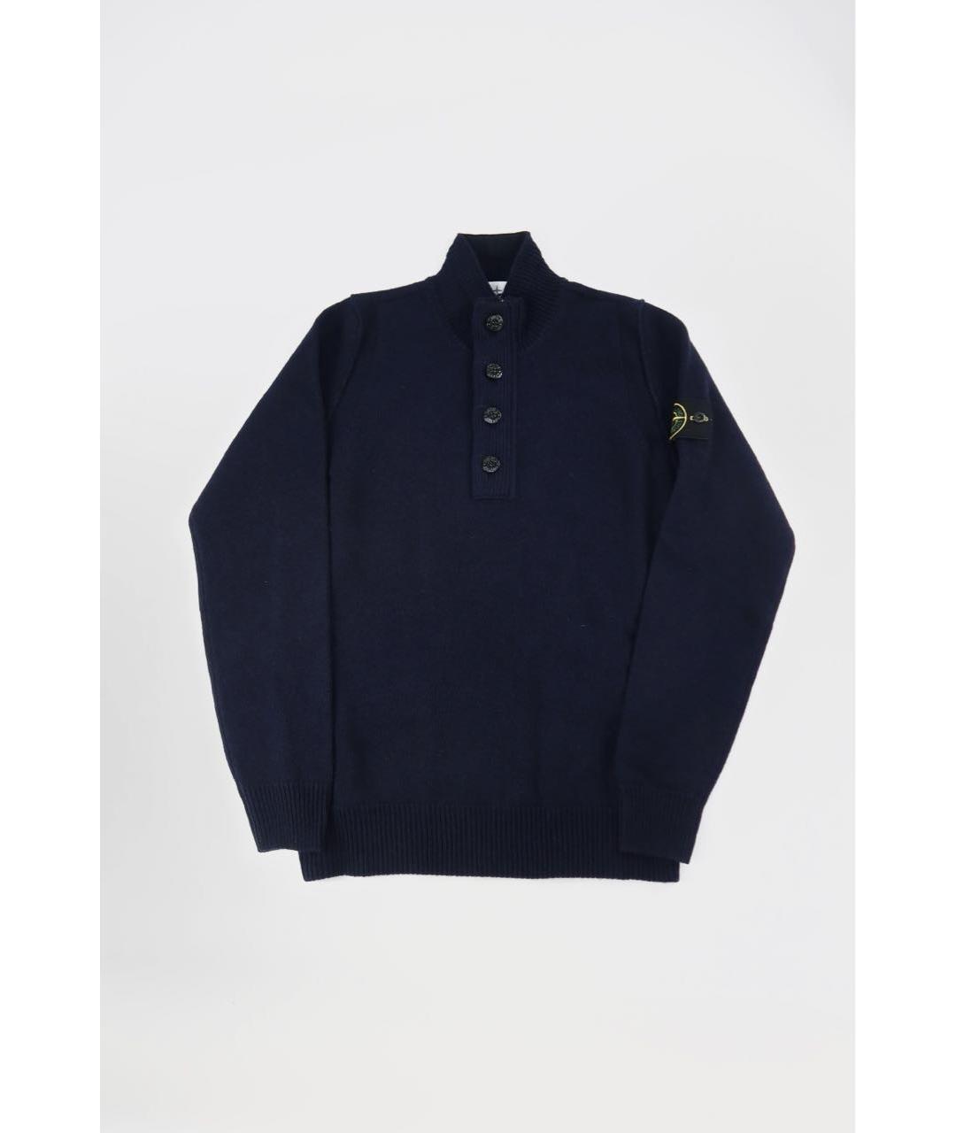 STONE ISLAND Темно-синий шерстяной джемпер / свитер, фото 7
