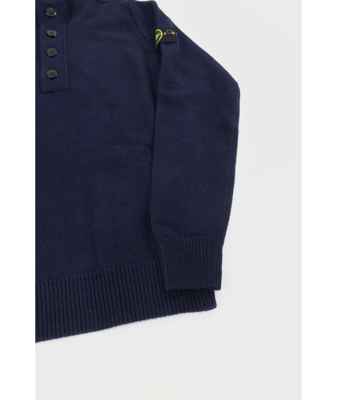 STONE ISLAND Темно-синий шерстяной джемпер / свитер, фото 2