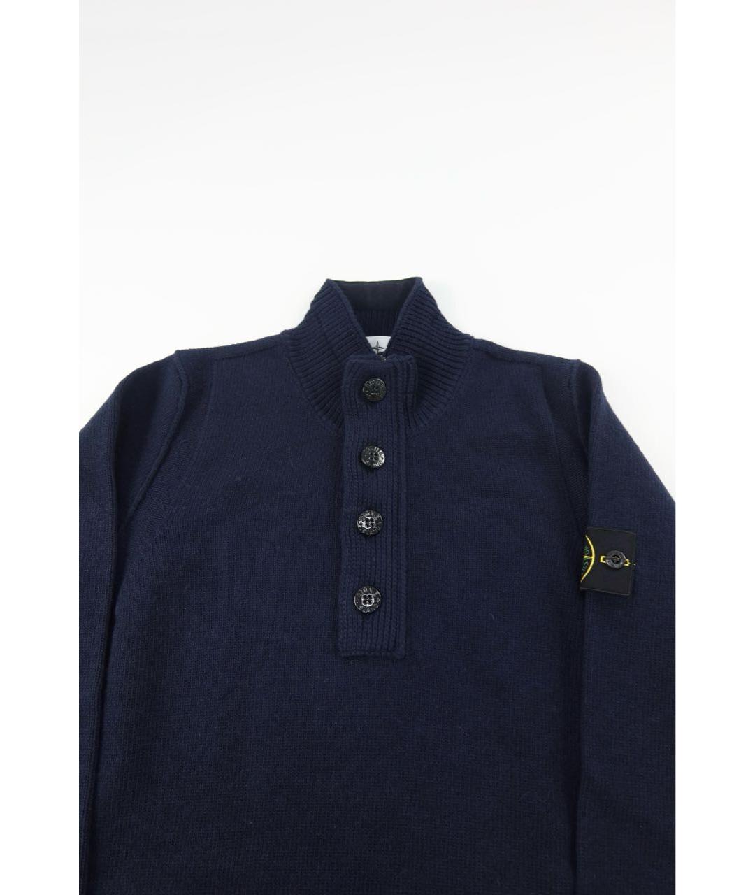 STONE ISLAND Темно-синий шерстяной джемпер / свитер, фото 4