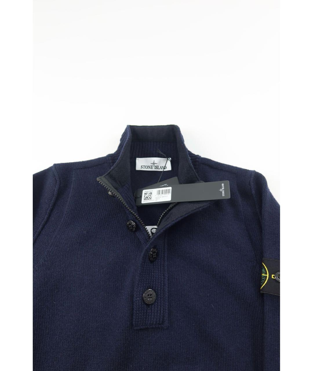 STONE ISLAND Темно-синий шерстяной джемпер / свитер, фото 5
