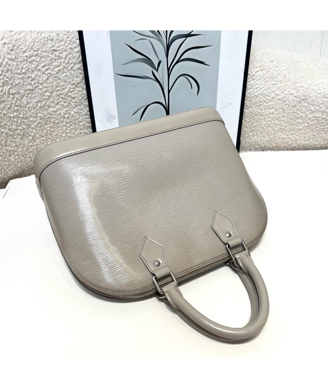 LOUIS VUITTON Серая кожаная сумка с короткими ручками, фото 3