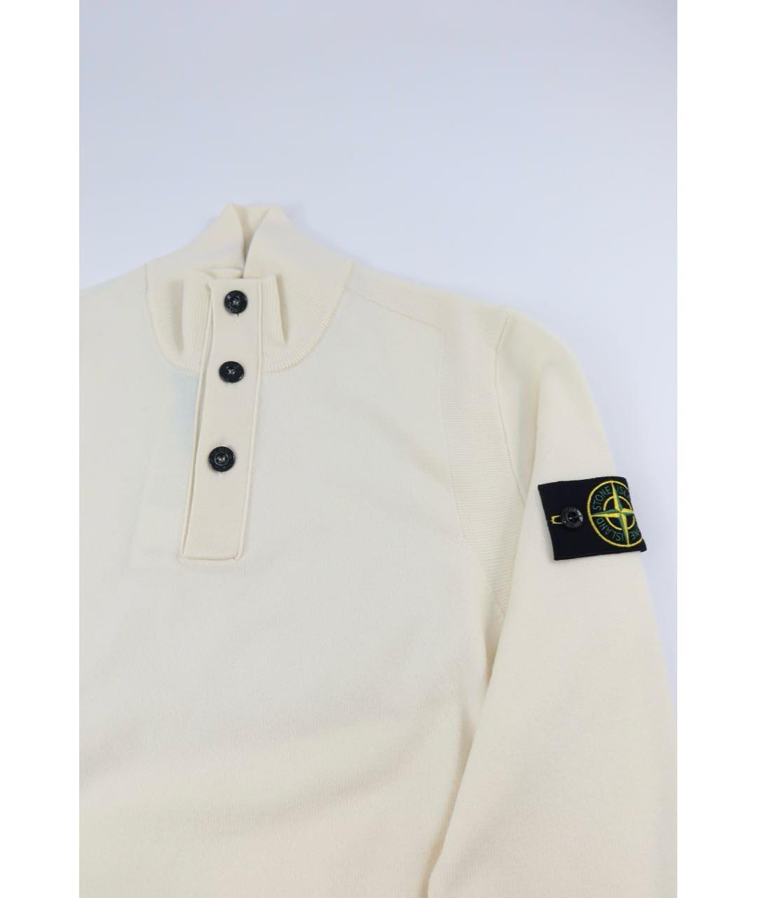 STONE ISLAND Белый шерстяной джемпер / свитер, фото 3