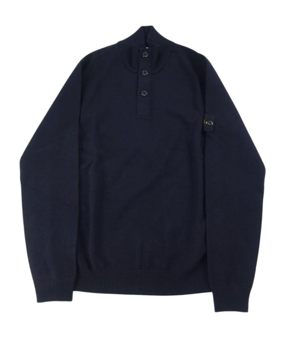 STONE ISLAND Темно-синий шерстяной джемпер / свитер, фото 1