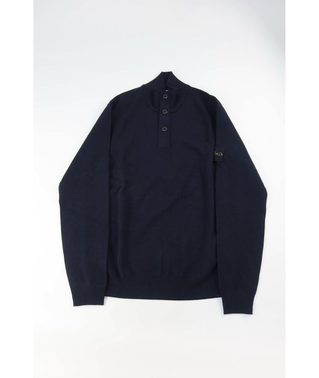 STONE ISLAND Темно-синий шерстяной джемпер / свитер, фото 6