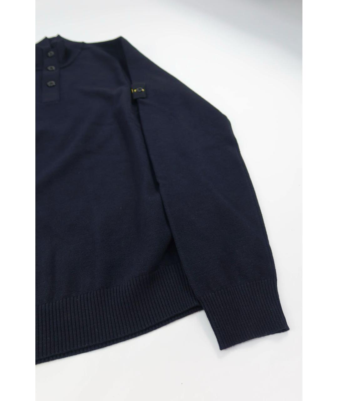 STONE ISLAND Темно-синий шерстяной джемпер / свитер, фото 2