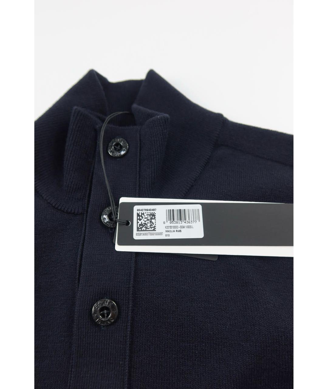 STONE ISLAND Темно-синий шерстяной джемпер / свитер, фото 5