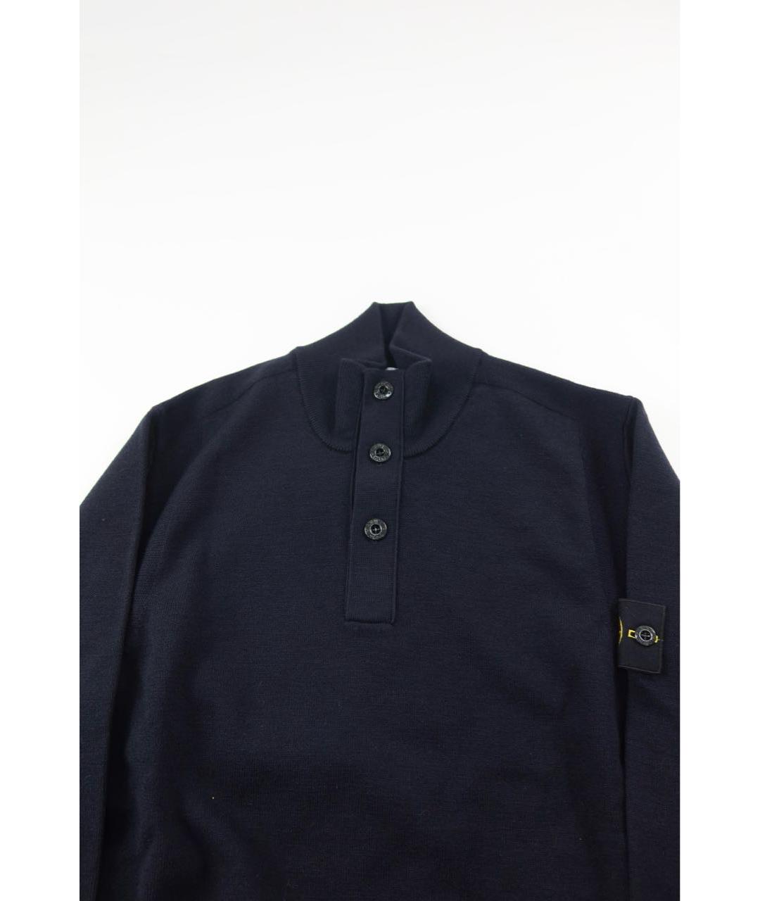 STONE ISLAND Темно-синий шерстяной джемпер / свитер, фото 4
