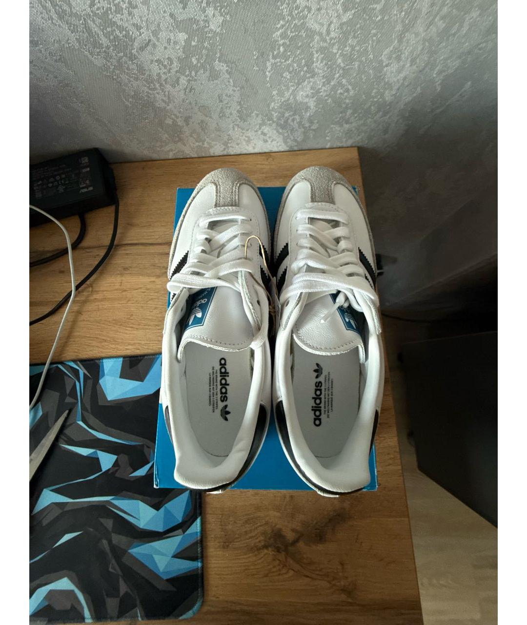 ADIDAS Белые кожаные кроссовки, фото 3