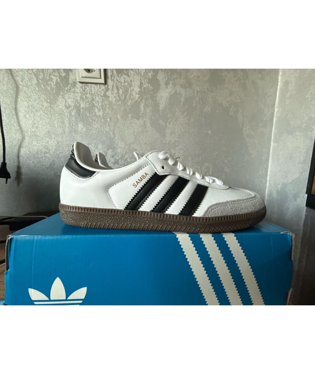 ADIDAS Белые кожаные кроссовки, фото 5