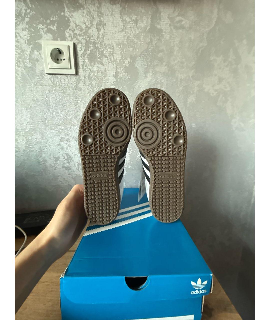 ADIDAS Белые кожаные кроссовки, фото 8