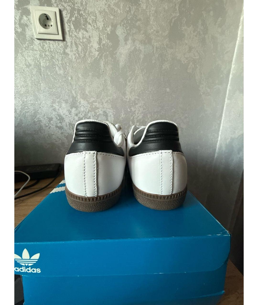 ADIDAS Белые кожаные кроссовки, фото 4