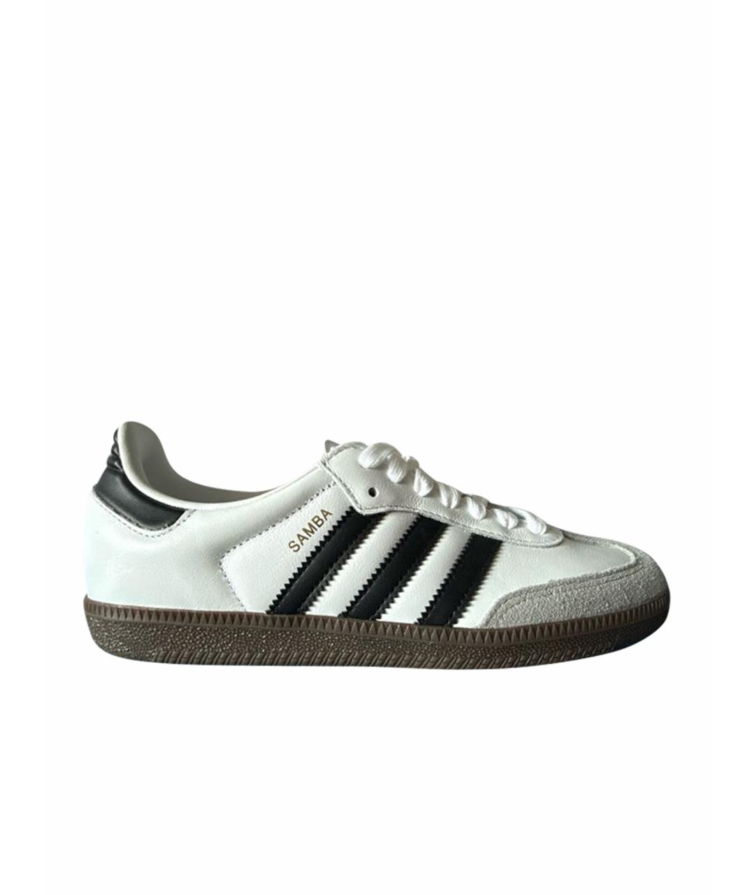 ADIDAS Белые кожаные кроссовки, фото 1