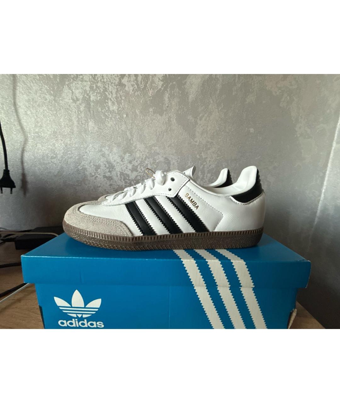ADIDAS Белые кожаные кроссовки, фото 7