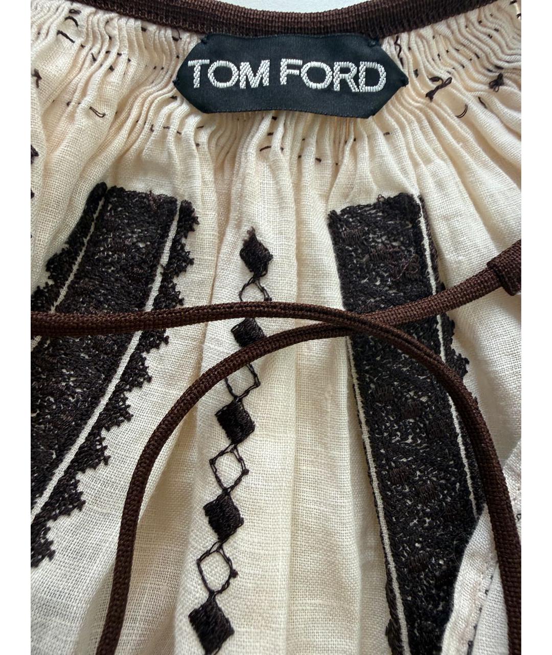TOM FORD Бежевая льняная рубашка, фото 4