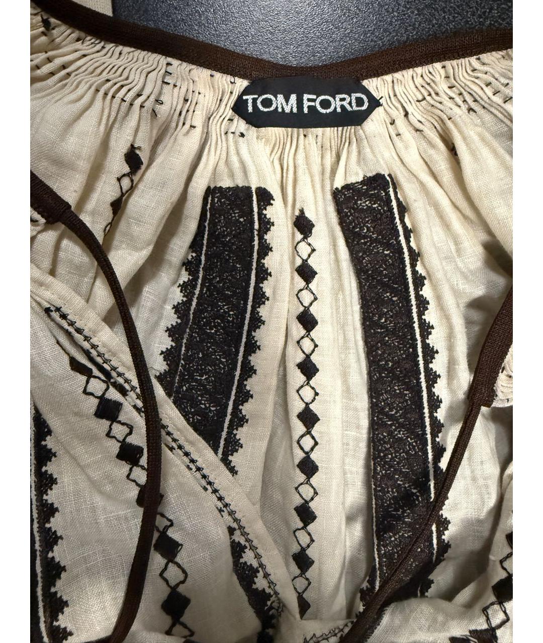 TOM FORD Бежевая льняная рубашка, фото 4