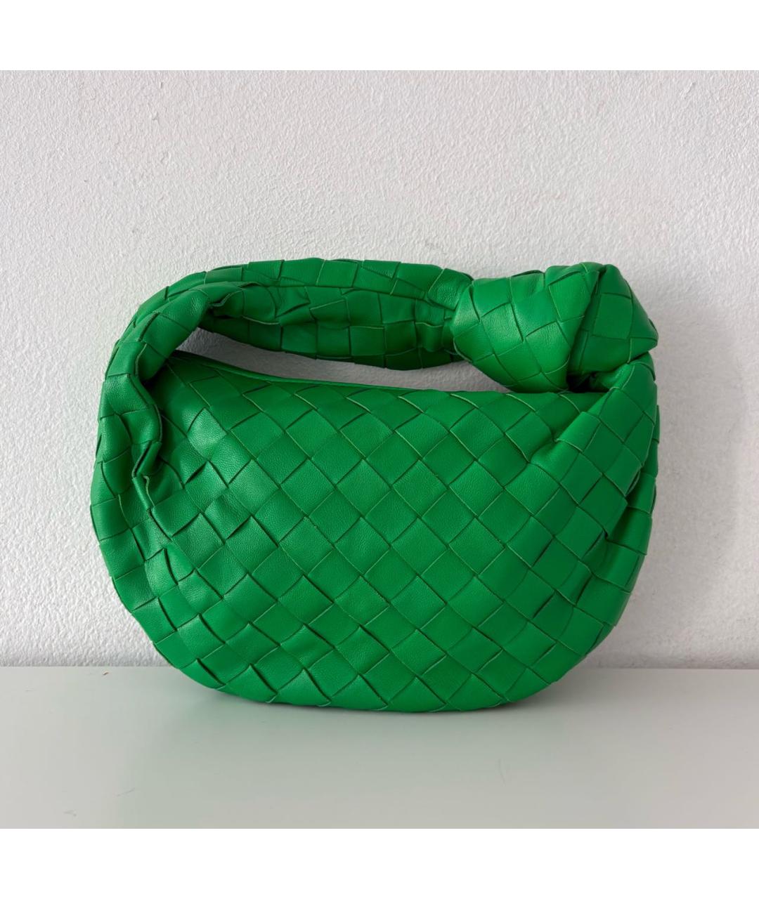 BOTTEGA VENETA Зеленая кожаная сумка с короткими ручками, фото 7