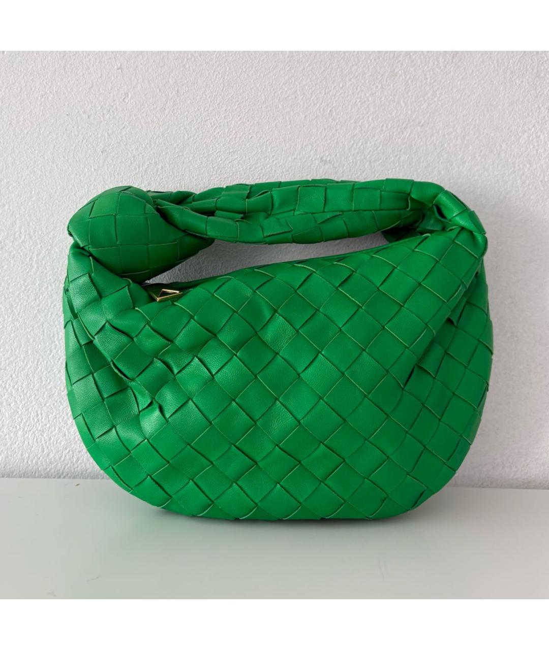 BOTTEGA VENETA Зеленая кожаная сумка с короткими ручками, фото 3