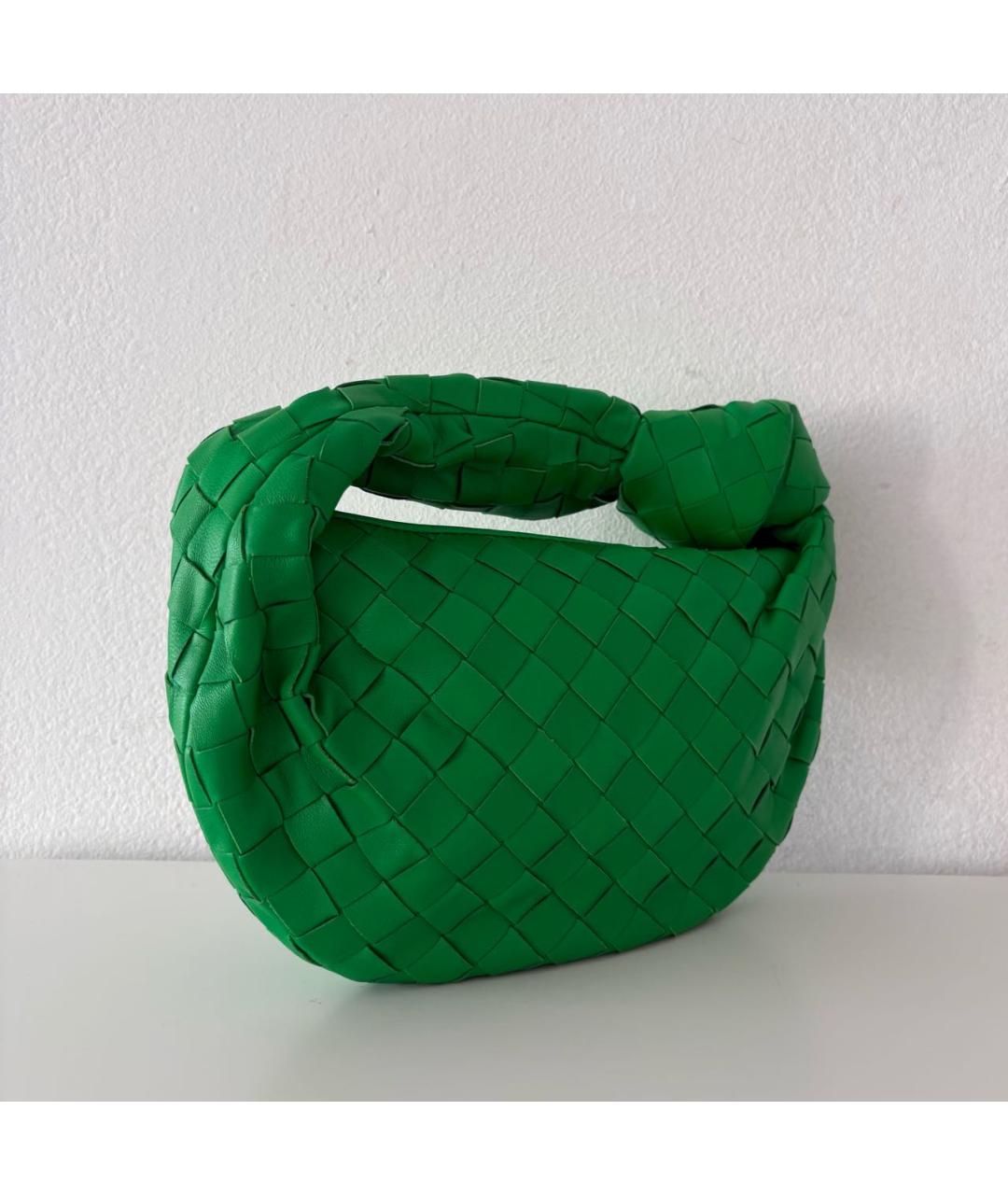 BOTTEGA VENETA Зеленая кожаная сумка с короткими ручками, фото 2