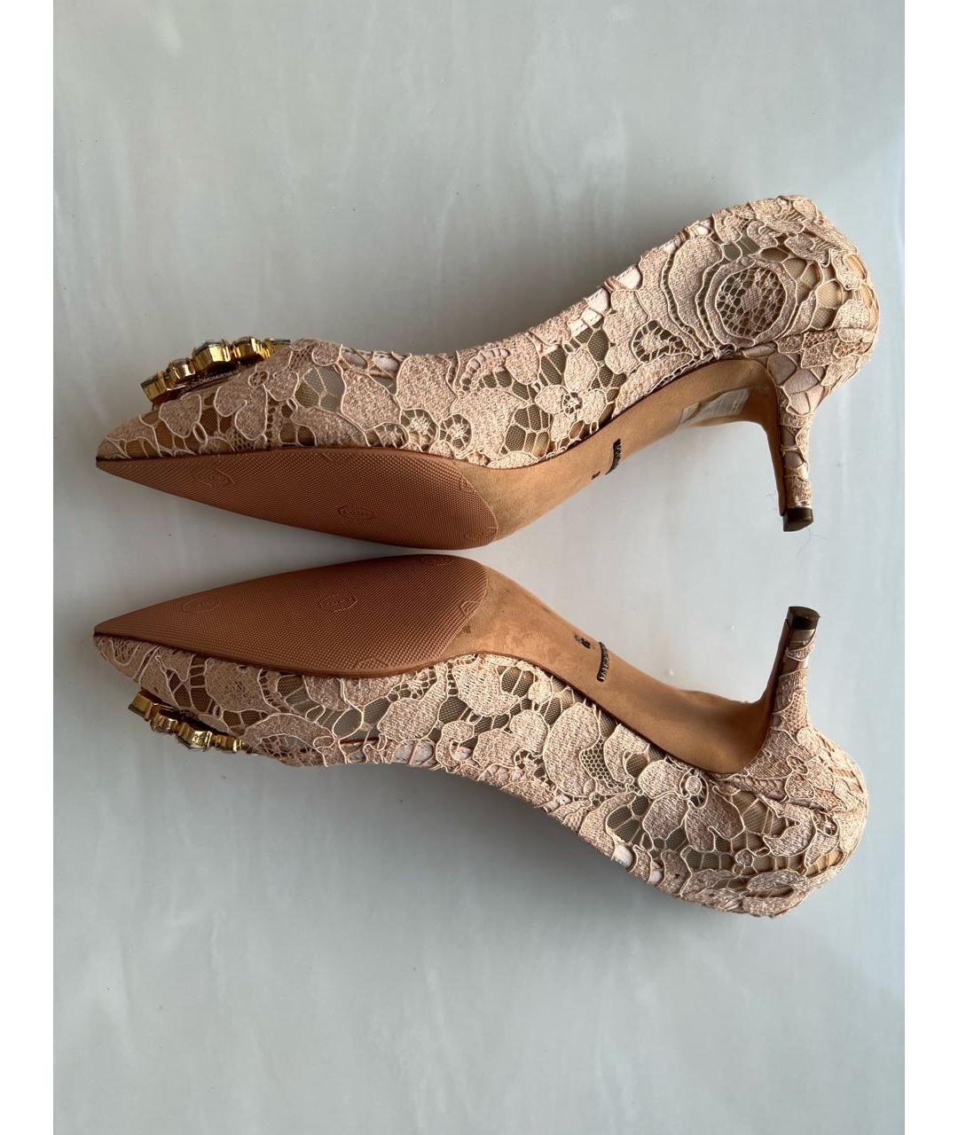 DOLCE&GABBANA Бежевые текстильные туфли, фото 5