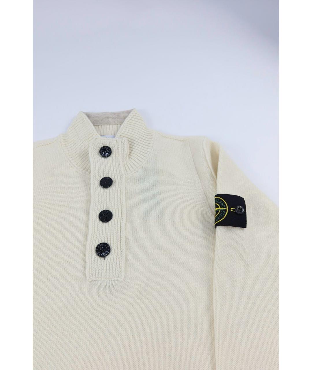 STONE ISLAND Белый шерстяной джемпер / свитер, фото 2