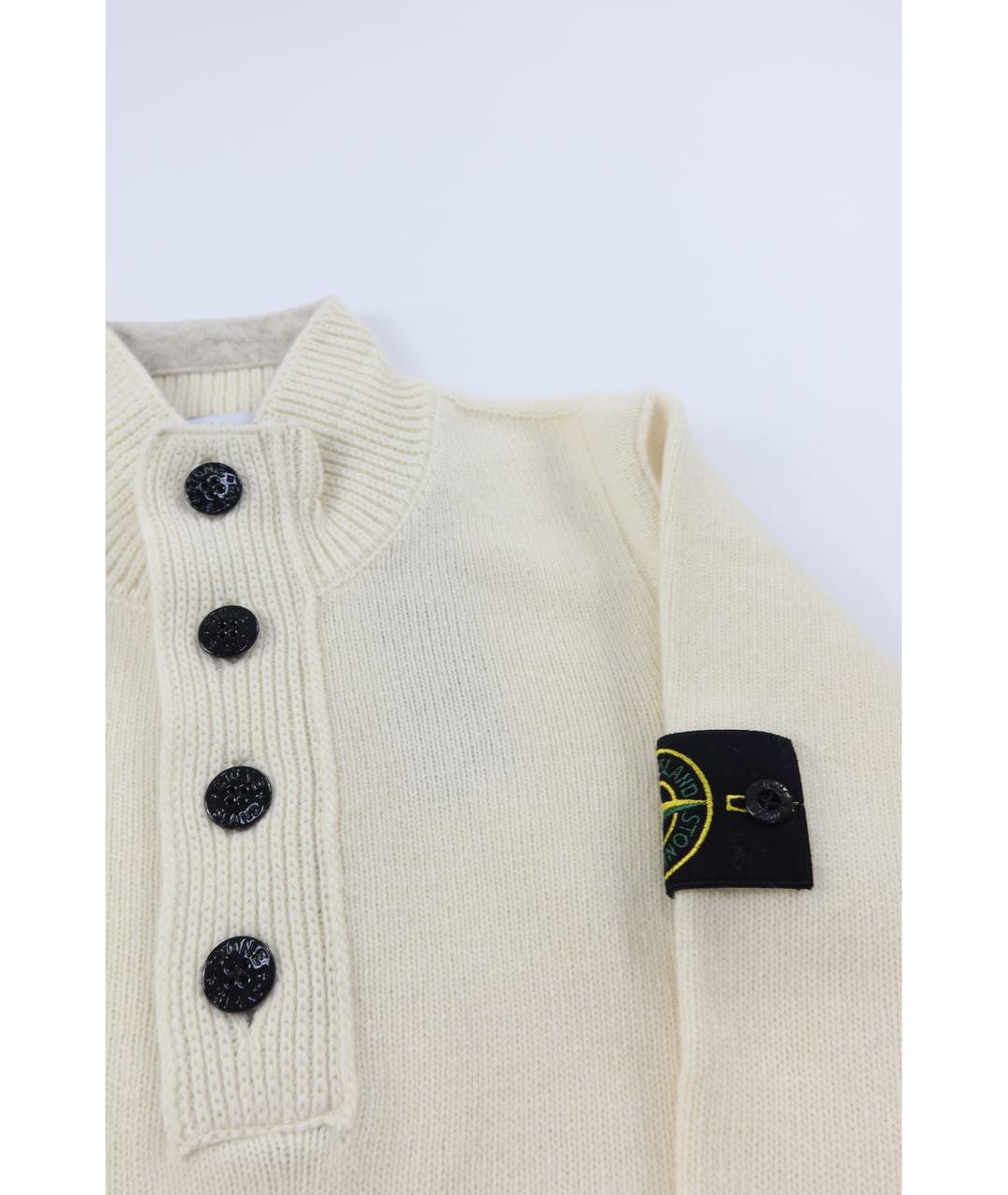 STONE ISLAND Белый шерстяной джемпер / свитер, фото 5