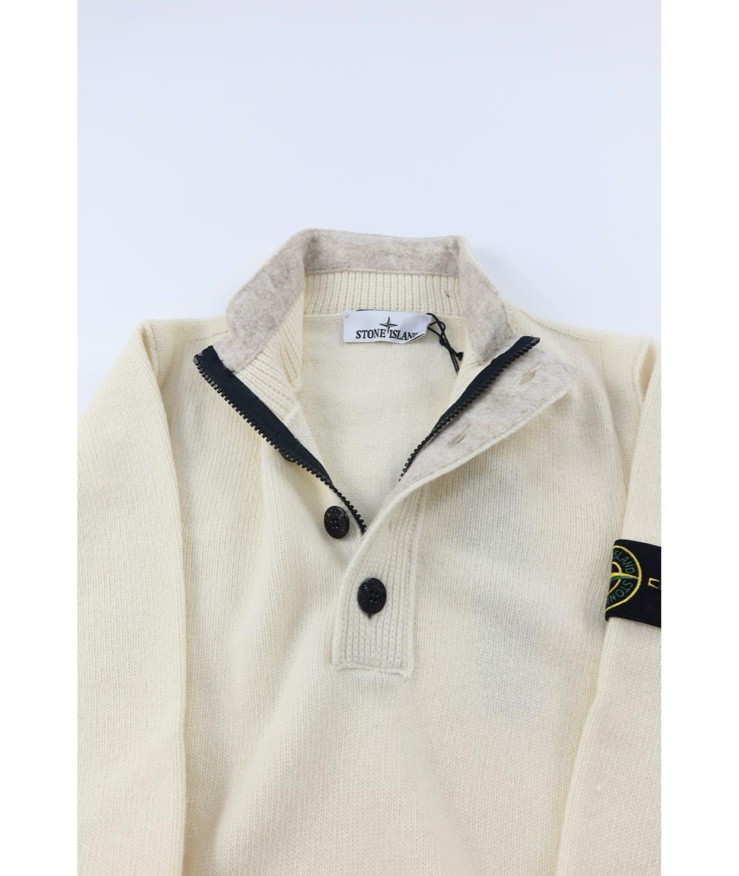 STONE ISLAND Белый шерстяной джемпер / свитер, фото 6