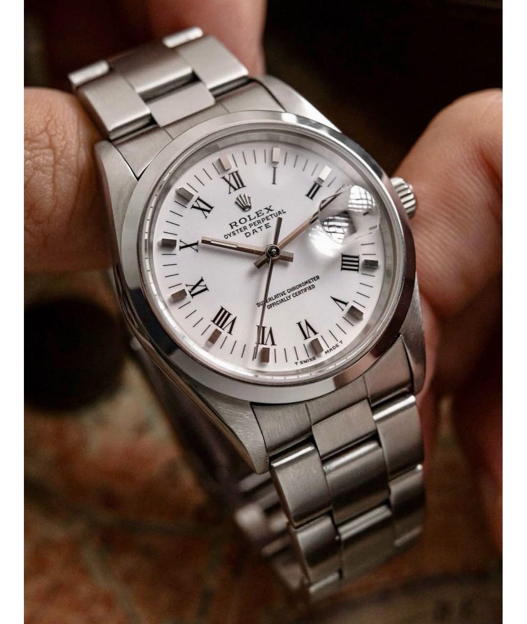 ROLEX Белые металлические часы, фото 4