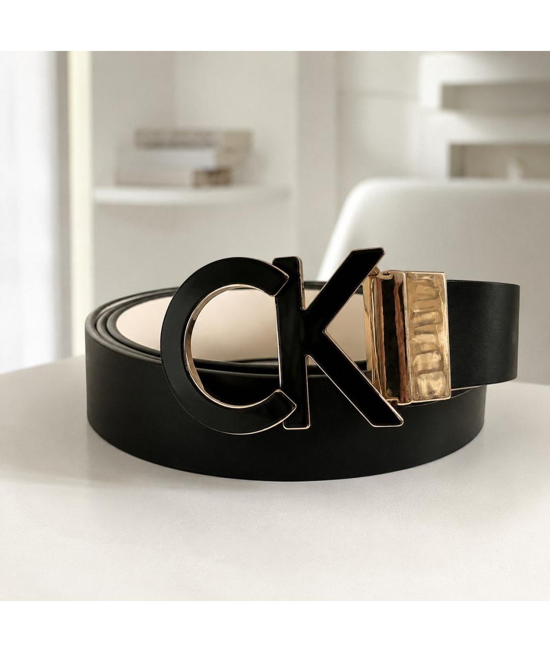 CALVIN KLEIN Черный ремень из искусственной кожи, фото 5