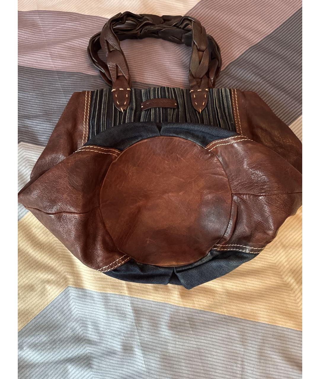 ERMANNO SCERVINO Коричневая сумка с короткими ручками, фото 5
