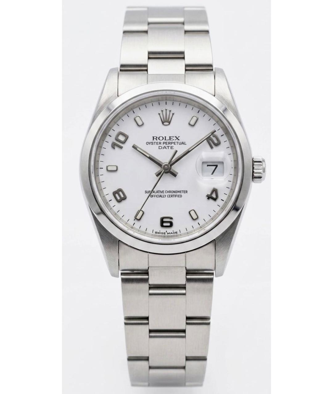 ROLEX Белые металлические часы, фото 8