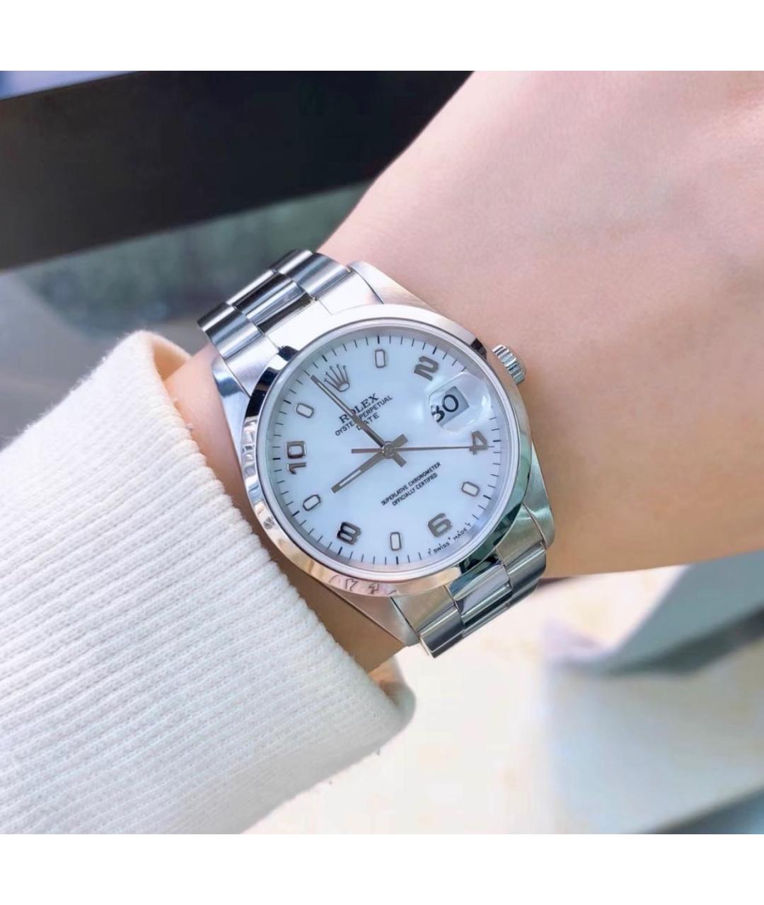 ROLEX Белые металлические часы, фото 2