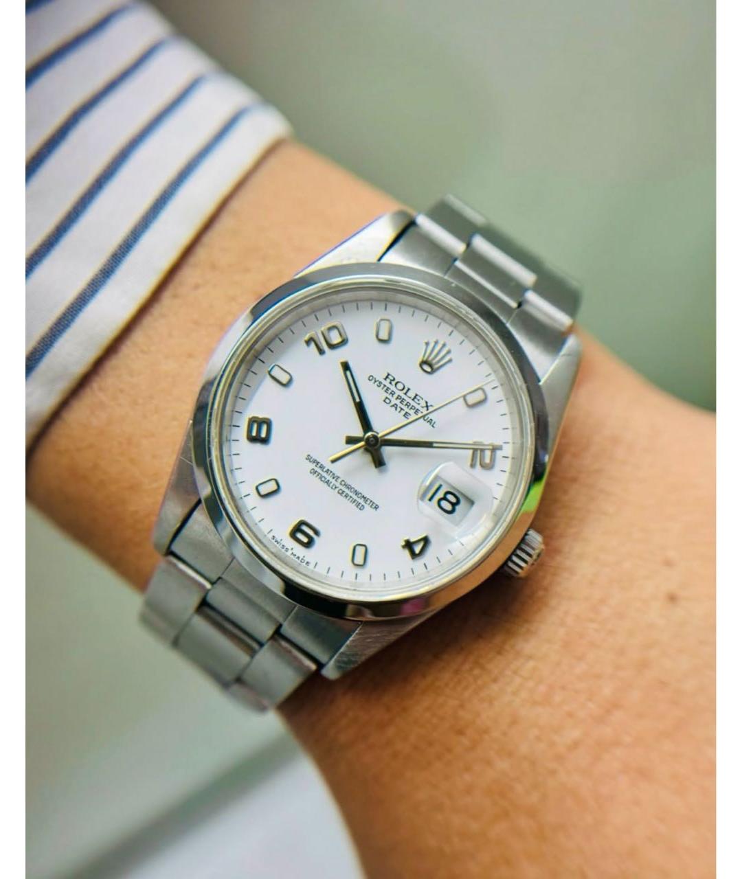 ROLEX Белые металлические часы, фото 5