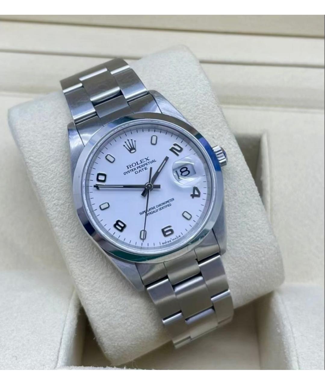 ROLEX Белые металлические часы, фото 6