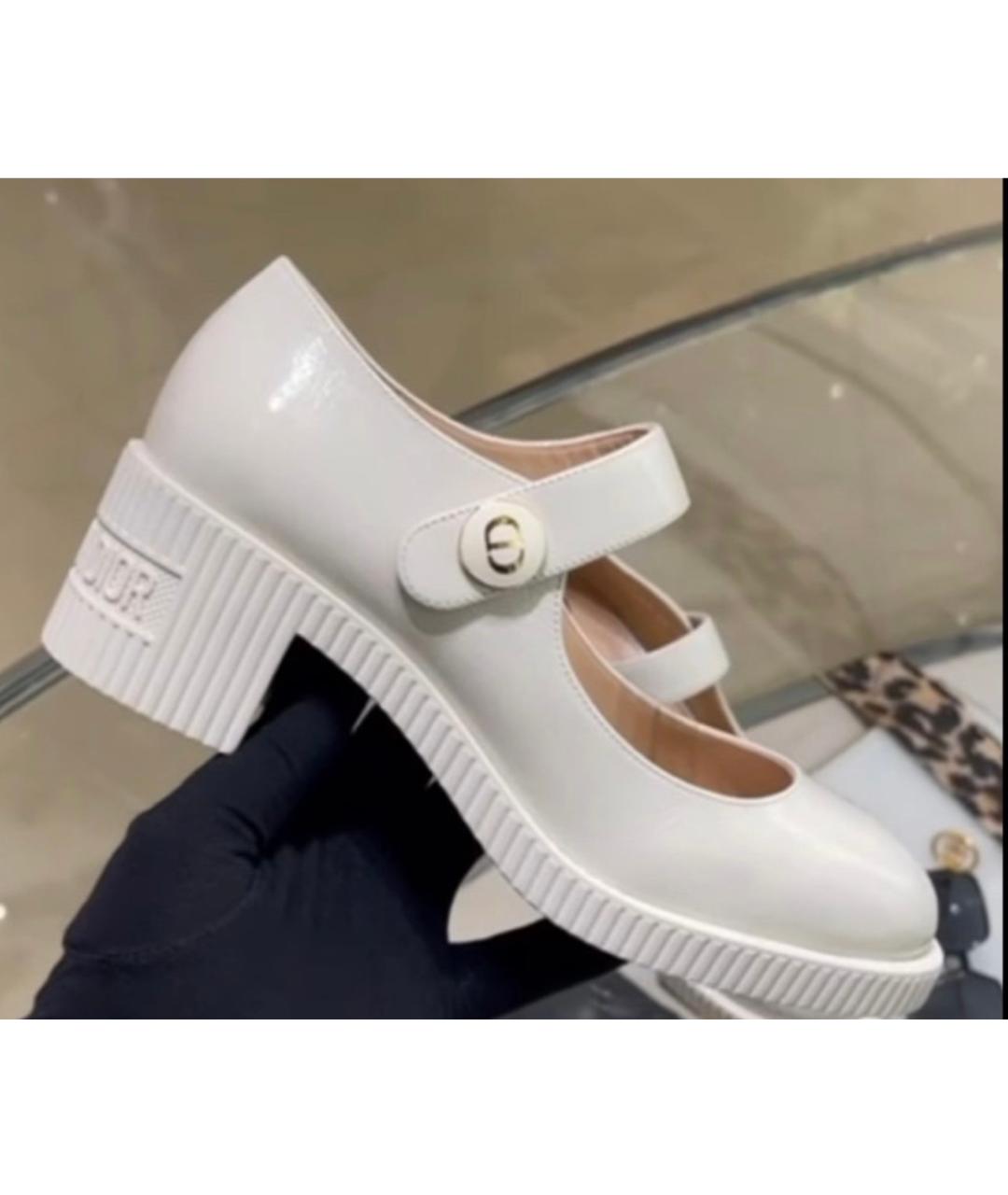CHRISTIAN DIOR Бежевые кожаные туфли, фото 9