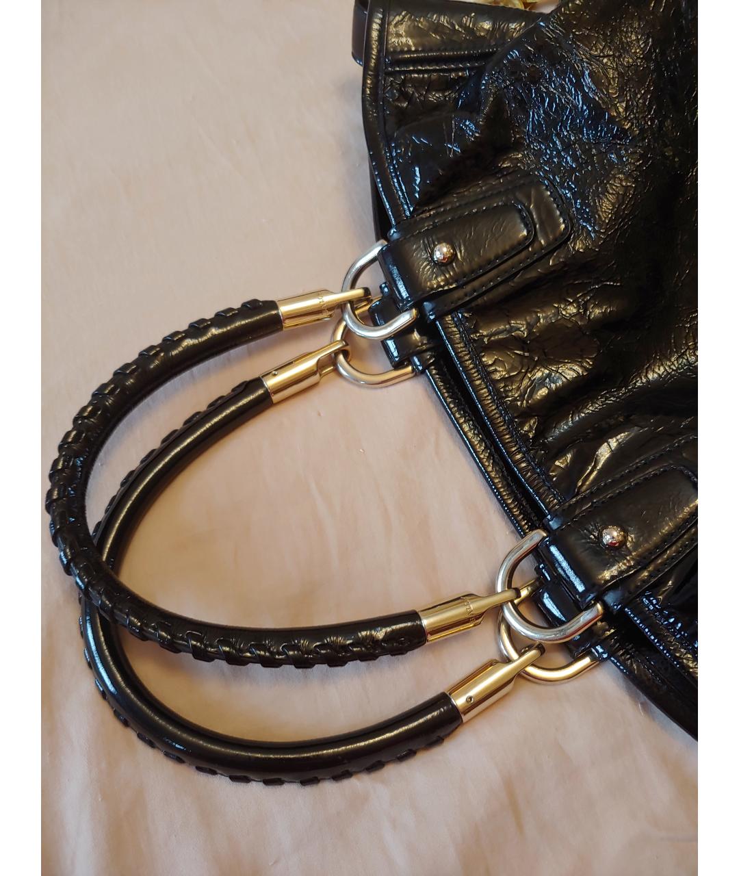 BALLY Черная сумка тоут из лакированной кожи, фото 9