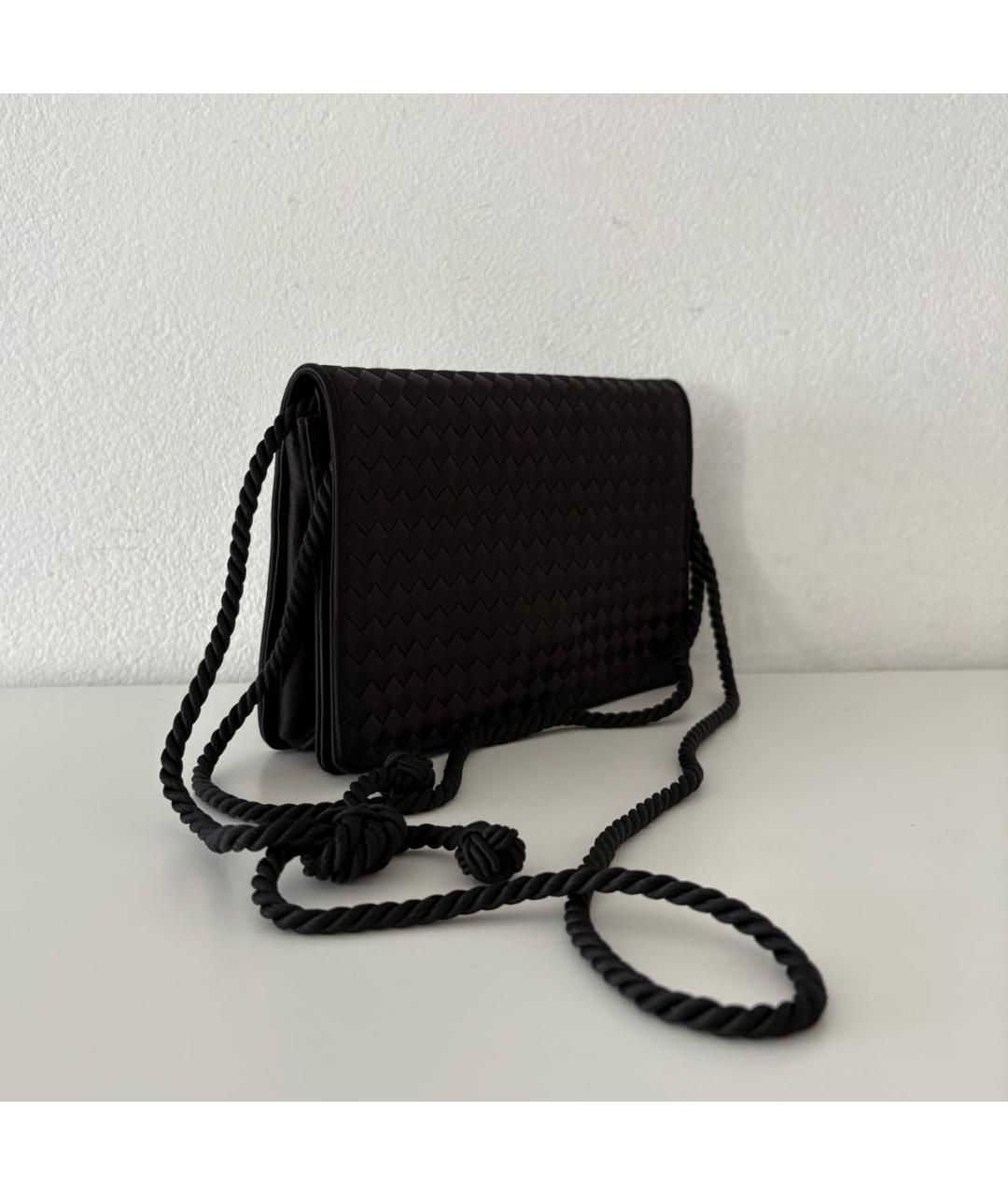 BOTTEGA VENETA Черная кожаная сумка через плечо, фото 2