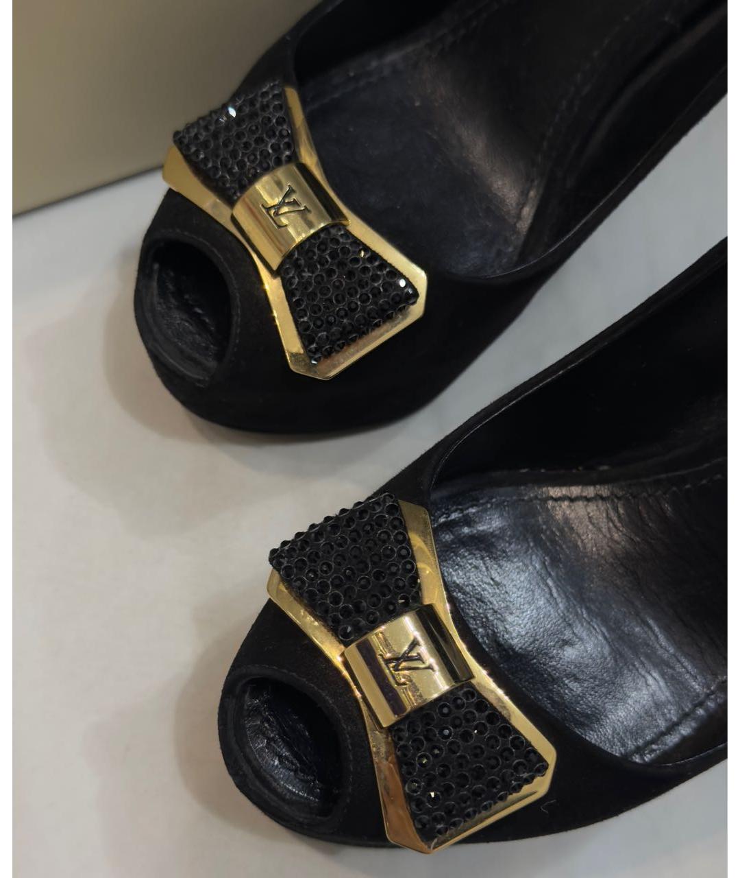 LOUIS VUITTON Черные замшевые туфли, фото 4