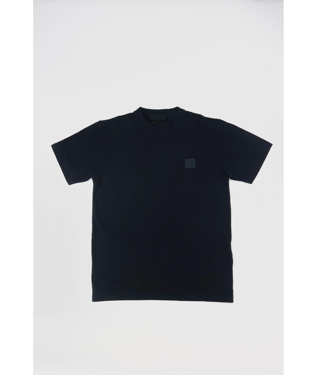 STONE ISLAND Темно-синяя хлопковая футболка, фото 5